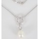 Stříbrný náhrdelník s perlou zirkony