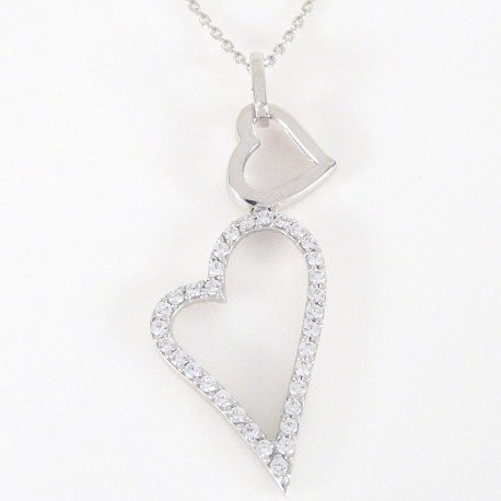 Stříbrný náhrdelník se zirkony srdce