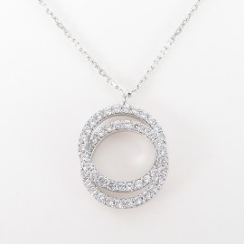 Stříbrný náhrdelník se zirkony kruhy