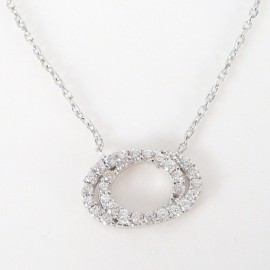 Stříbrný náhrdelník se zirkony kruhy