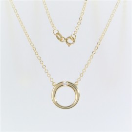 Zlatý náhrdelník se zirkonem kruh